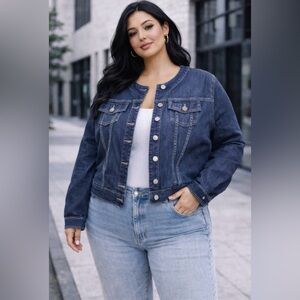 torrid Dark Blue Cropped Denim Jacket for Kids